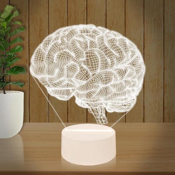 Imagem de Luminária Led 3d  Cerebro Neurologista  Abajur Presente Criativo Decoração