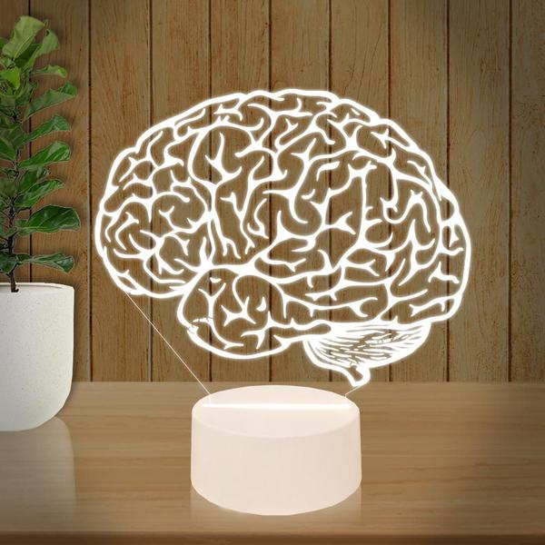 Imagem de Luminária Led 3d  Cérebro Neurologista Médico  Abajur Presente Criativo Decoração