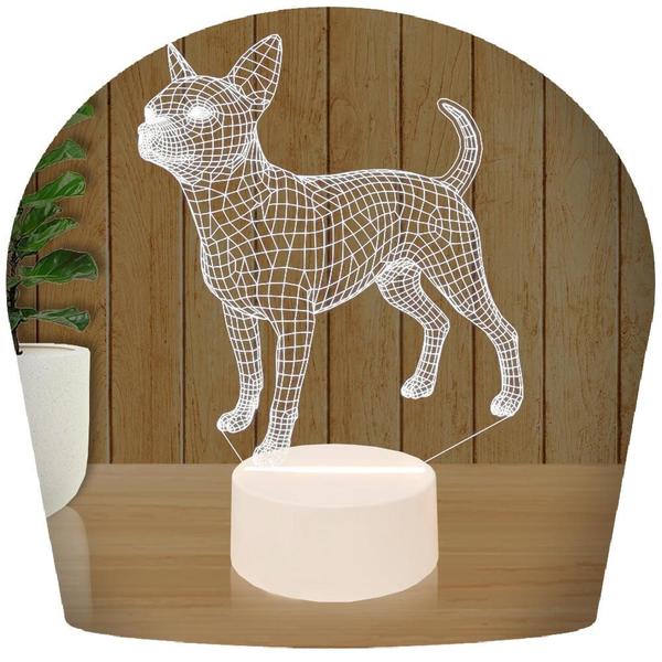 Imagem de Luminária Led 3d  Chiuaua Cachorro 2  Abajur Presente Criativo Decoração