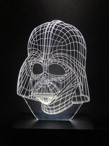 Imagem de Luminária Led 3d, Darth Vader, Star Wars 16 Cores+controle, Decoração, Abajur