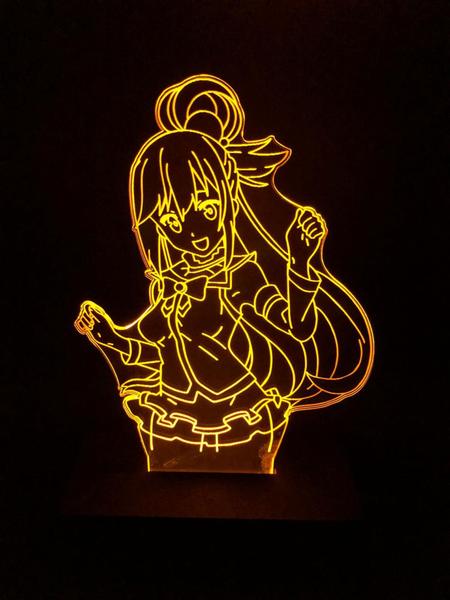 Imagem de Luminária led 3D de mesa, anime, Acqua, 16 cores, controle remoto