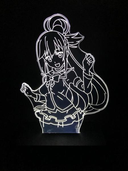 Imagem de Luminária led 3D de mesa, anime, Acqua, 16 cores, controle remoto