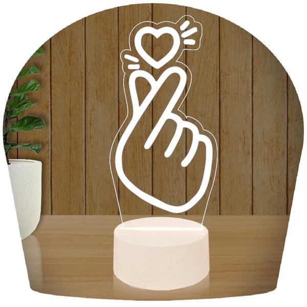 Luminária Led 3d Dia Dos Namorados Coração Coreano K-Pop Presente Criativo Decoração - 3D Fantasy Imagem de Luminária Led 3d Dia Dos Namorados Coração Coreano K-Pop Presente Criativo Decoração