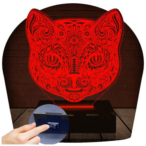 Imagem de Luminária Led 3D Gato Abajur 6