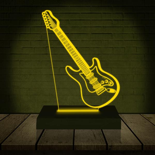 Imagem de Luminária Led 3d  Guitarra Musica Banda  Abajur