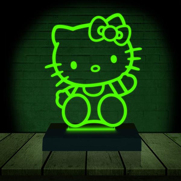 Imagem de Luminária Led 3d  Hello Kitty  Abajur 16 Cores + Controle