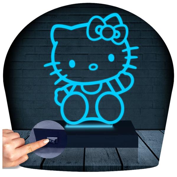 Imagem de Luminária Led 3d  Hello Kitty  Abajur