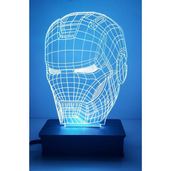 Imagem de Luminaria Led 3d, Homem De Ferro, Heroi, Vingadores 16 Cores