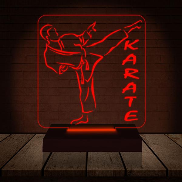 Imagem de Luminária Led 3d  Karate Luta  Abajur