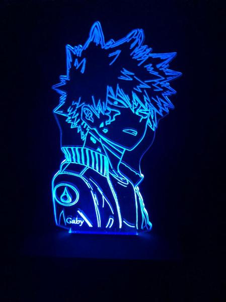 Imagem de Luminária Led 3d, Katsuki Bakugo, Boku No Hero, 16 Cores, Anime, Decoração, Abajur