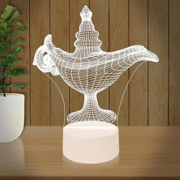 Luminária Led 3D Lâmpada Abajur 3 - 3D Fantasy Imagem de Luminária Led 3D Lâmpada Abajur 3