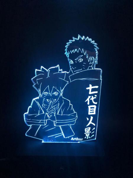 Imagem de Luminaria Led 3d, Naruto e Boruto, Anime, Geek, 16 Cores controle remoto