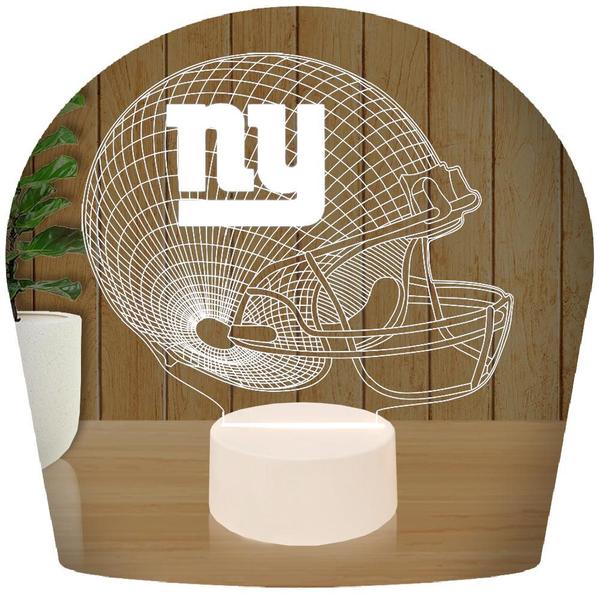 Luminária Led 3d NY Giants Futebol Americano Abajur - 3D Fantasy Imagem de Luminária Led 3d NY Giants Futebol Americano Abajur