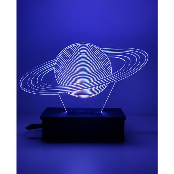 Imagem de Luminária Led 3d, Planeta, Saturno 16 Cores+controle Remoto, Universo