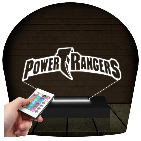 Imagem de Luminária Led 3d  Powers Rangers  Abajur 16 Cores + Controle