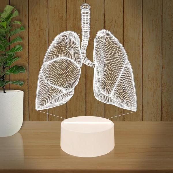 Imagem de Luminária Led 3d  Pulmão Médico Pneumologista  Abajur Presente Criativo Decoração