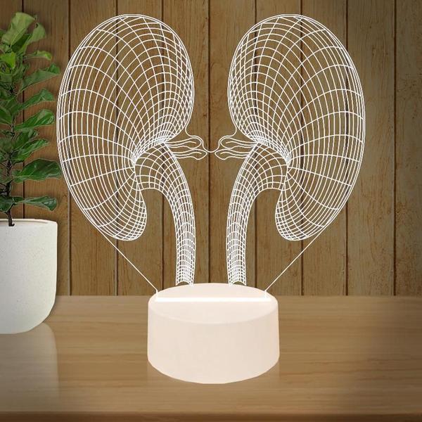 Imagem de Luminária Led 3d  Rim Nefrologista Nefro Médico  Abajur Presente Criativo Decoração