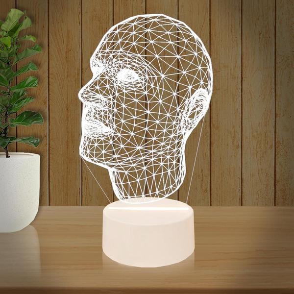 Imagem de Luminária Led 3D Rosto Busto Abajur 2 