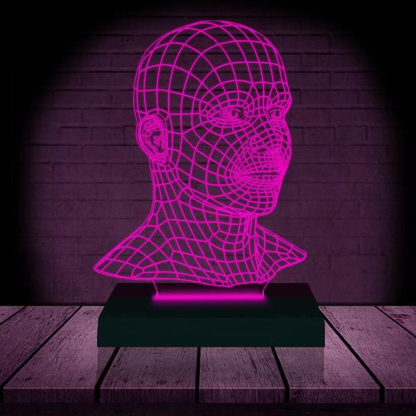 Imagem de Luminária Led 3D Rosto Busto Abajur Presente Criativo Decoração