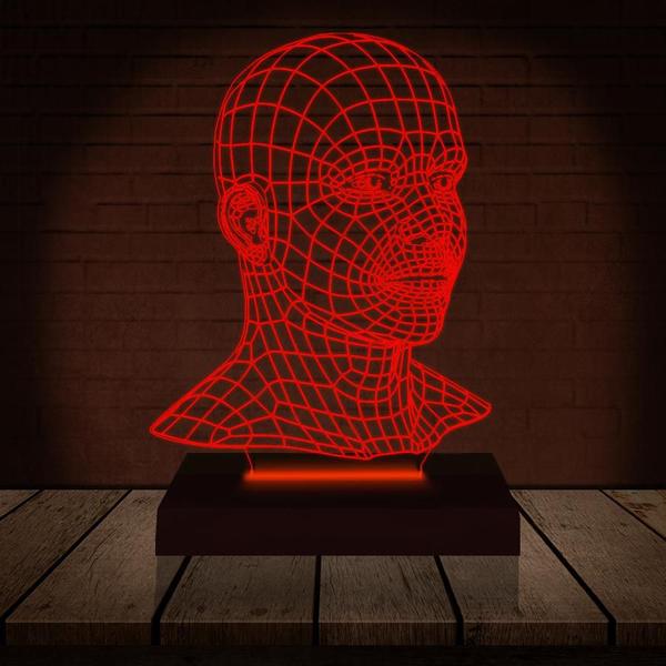 Imagem de Luminária Led 3D Rosto Busto Abajur Presente Criativo Decoração