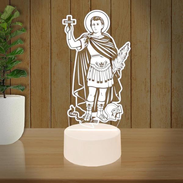 Imagem de Luminária Led 3d  Santo Expedito  Abajur