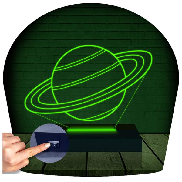 Imagem de Luminária Led 3d  Saturno Planeta Sistema Solar  Abajur