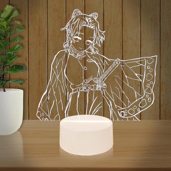 Imagem de Luminária Led 3d  Shinobu Kocho Kimetsu no Yaiba Abajur Presente Criativo Decoração