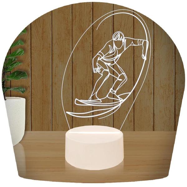 Imagem de Luminária Led 3d  Surf Surfista  Abajur  1