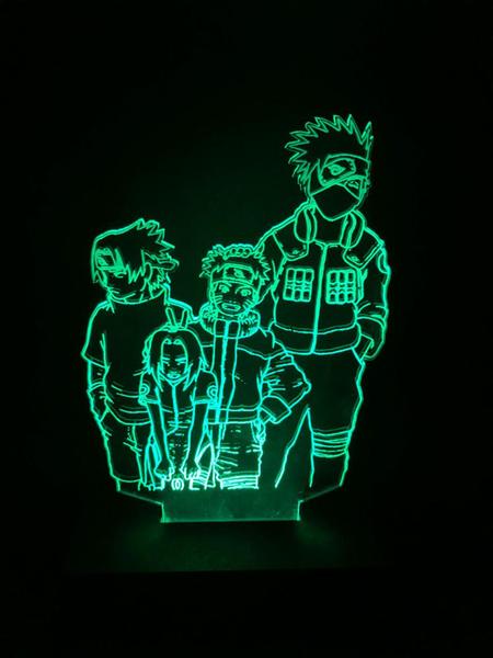 Imagem de Luminaria Led 3d, Turma do Naruto, Anime, Geek, 16 Cores controle remoto