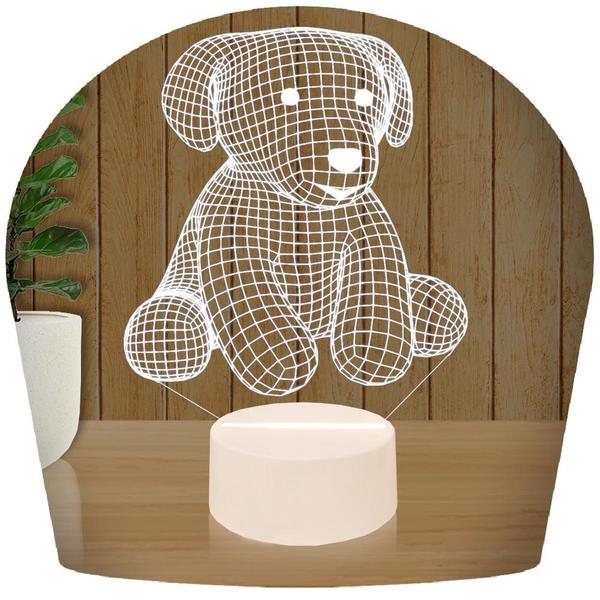 Imagem de Luminária Led 3D Ursinho Urso 3 