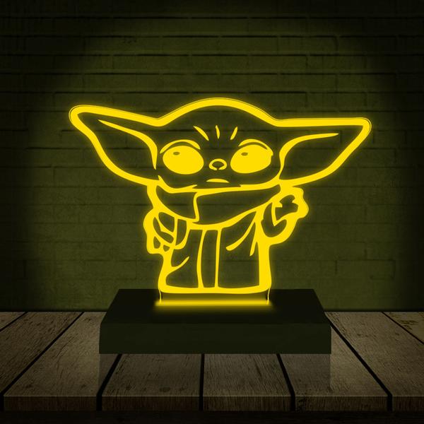 Imagem de Luminária Led Abajur  3D  Baby Yoda Star Wars