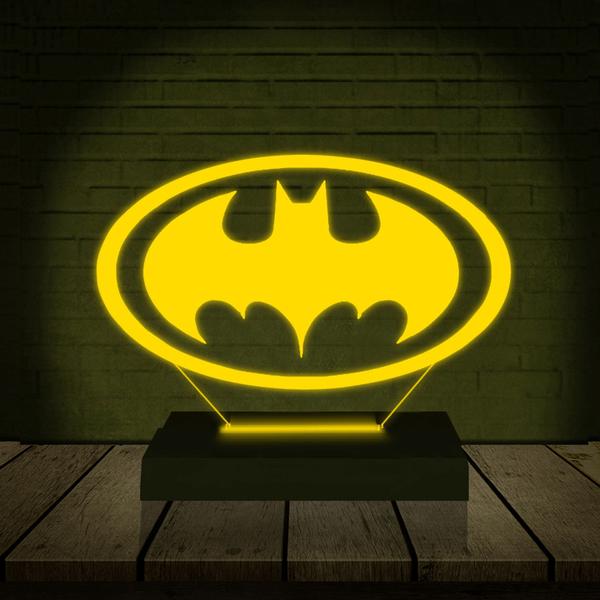 Imagem de Luminária Led Abajur  3D  Batman DC Heroi  16 Cores + Controle Remoto