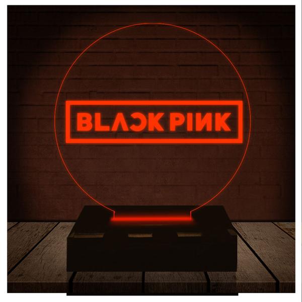 Imagem de Luminária Led Abajur  3D  Black Pink