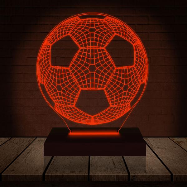 Imagem de Luminária Led Abajur  3D  Bola Futebol Time  16 Cores + Controle Remoto