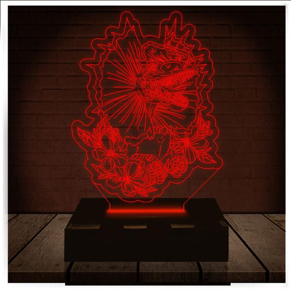 Luminária Led Abajur 3D Dinossauro - RB Criações Imagem de Luminária Led Abajur 3D Dinossauro