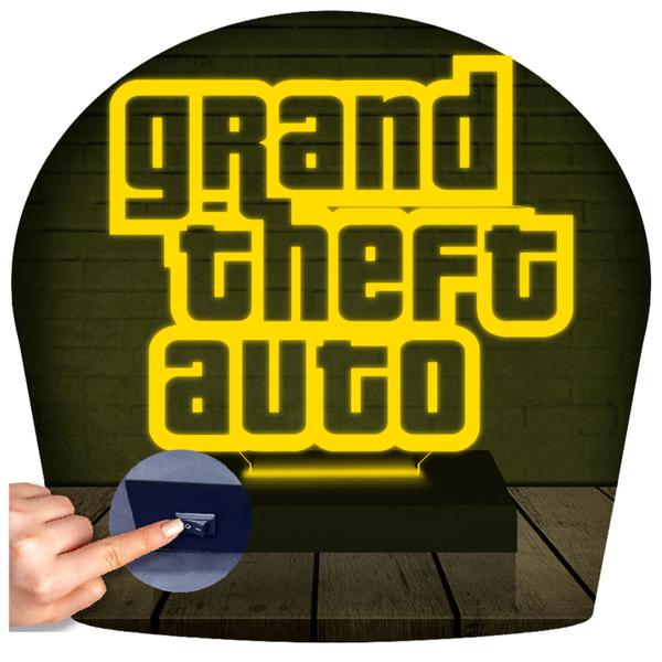 Imagem de Luminária Led Abajur  3D  GTA Gran Theft Auto