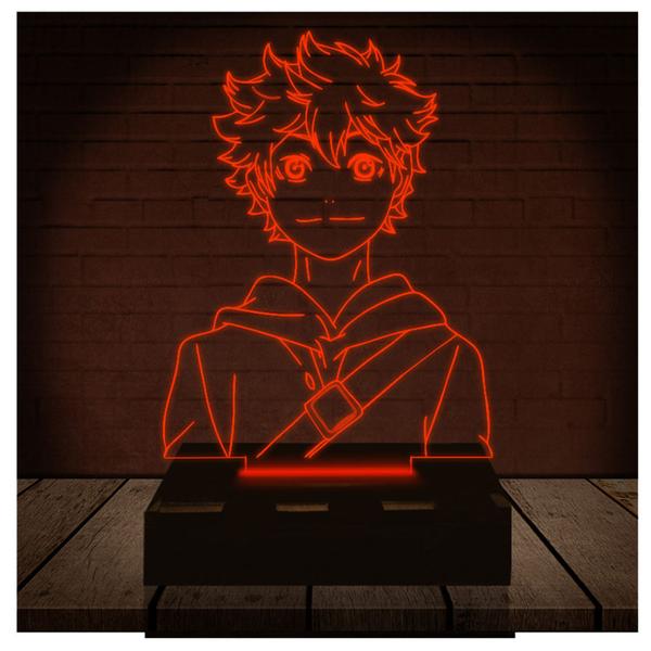 Imagem de Luminária Led Abajur  3D  Hinata Shoyo Haikyu  16 Cores + Controle Remoto