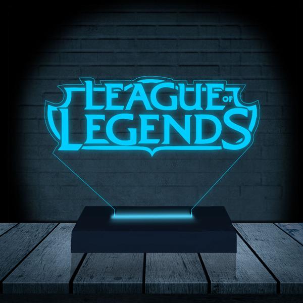 Imagem de Luminária Led Abajur  3D  Lol League Of Legends  16 Cores + Controle Remoto