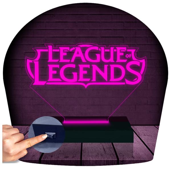 Imagem de Luminária Led Abajur  3D  Lol League Of Legends