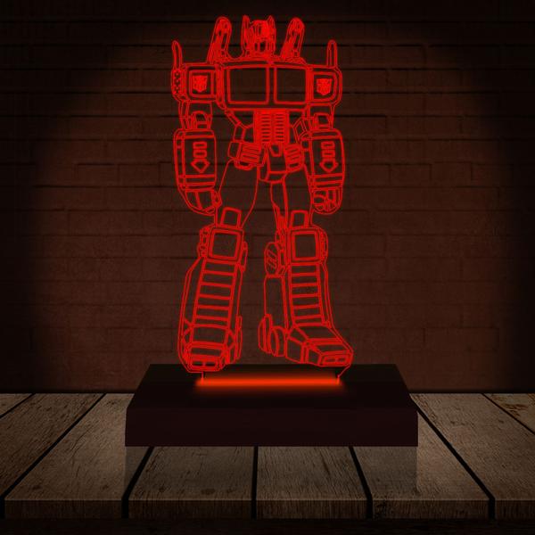 Imagem de Luminária Led Abajur  3D  MegaZord Power Rangers  16 Cores + Controle Remoto