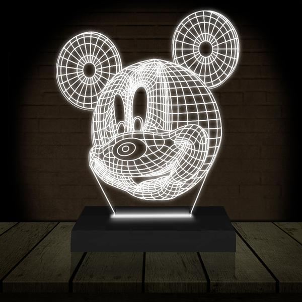 Imagem de Luminária Led Abajur  3D  Mickey Disney