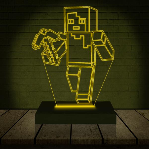 Imagem de Luminária Led Abajur  3D  Minecraft