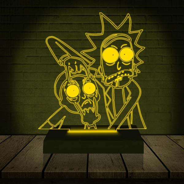 Imagem de Luminária Led Abajur  3D  Rick E Morty 2  16 Cores + Controle Remoto