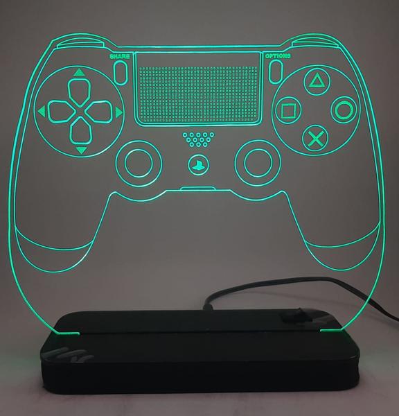 Imagem de Luminária  Led Abajur de Mesa em Acrílico Controle Video Game PS-4 - Presente