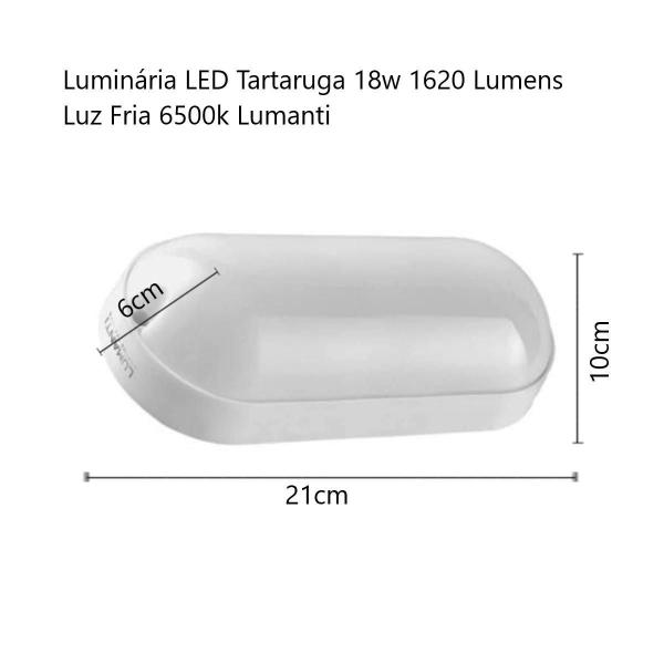 Imagem de Luminária LED Arandela Tartaruga Branca 18W 6500k IP65