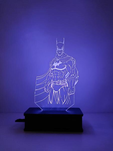 Imagem de Luminária Led, Batman, 16 Cores+controle, Herói, Decoração, Abajur, Quarto