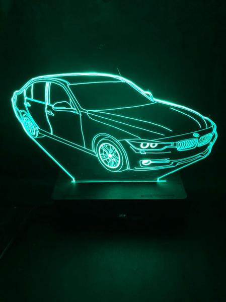 Imagem de Luminária Led, Bmw 320i, Carro, Decoração 16 Cores+controle, Abajur