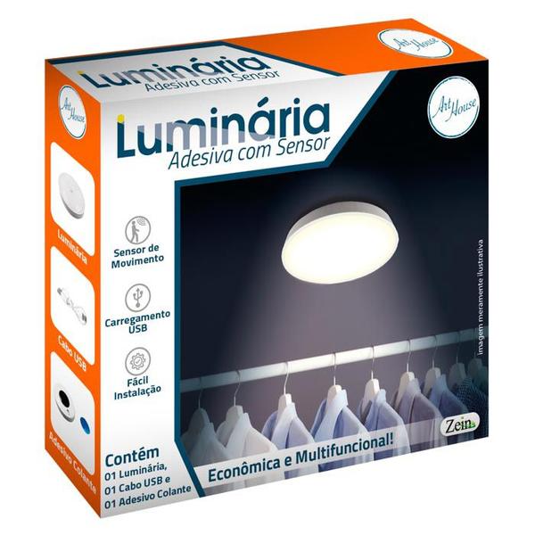 Imagem de Luminária Led Com Sensor De Movimento Sem Fio Recarregável