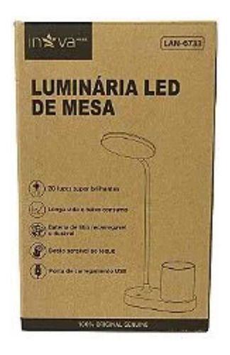 Imagem de Luminária Led de Mesa Para Uso Em Escritório Recarregável Usb