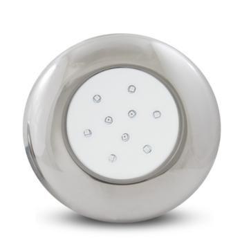 Imagem de Luminária LED de Piscina 12V Corpo de inox 9W 125mm encaixe de  3/4 LED azul